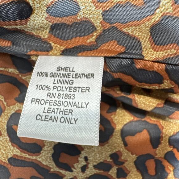 Denim & Co D&CO Leather Ladies Brown Motorcycle Jacket, Size M, Style A201535 - Picture 14 of 15